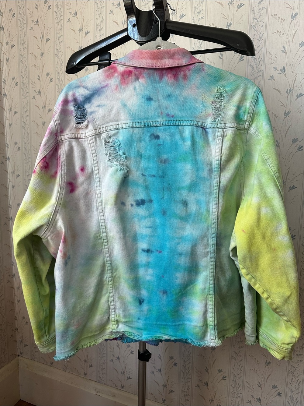 JustFab Pastel Tie-Dye Denim Jacket - Picture 2 of 10